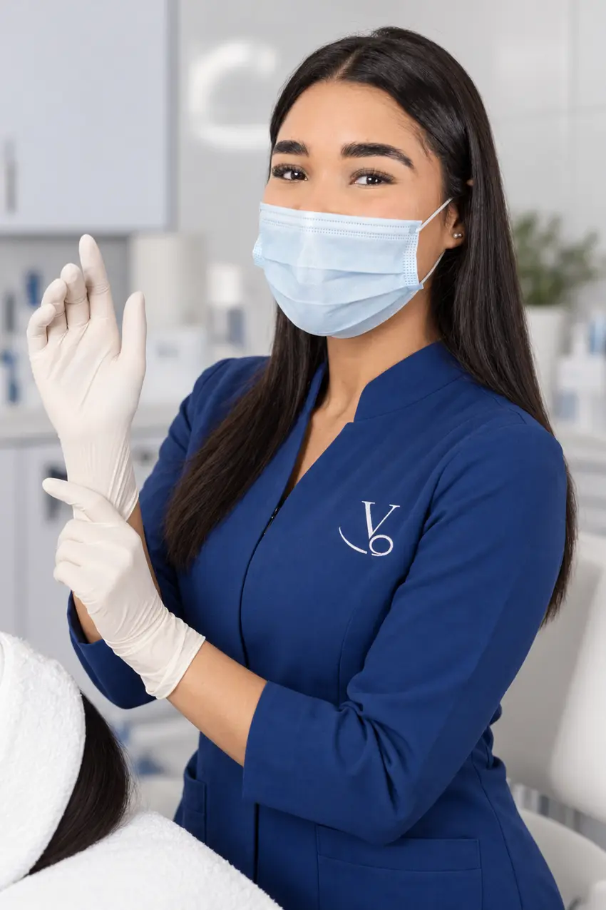 Soriangel preparada para una atención estética